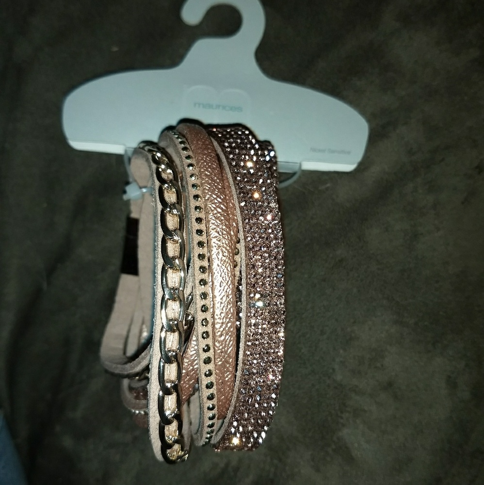 Rose gold wrap bracelet.